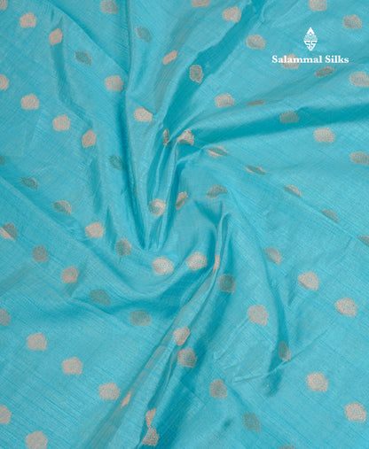 Beautiful Parrot Green Semi Tussar Saree With Fancy Border