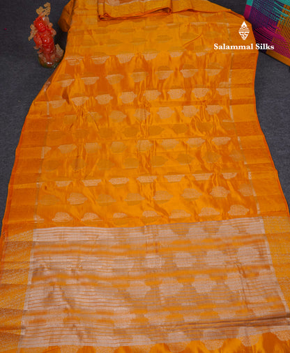 Beautiful Parrot Green Semi Tussar Saree With Fancy Border