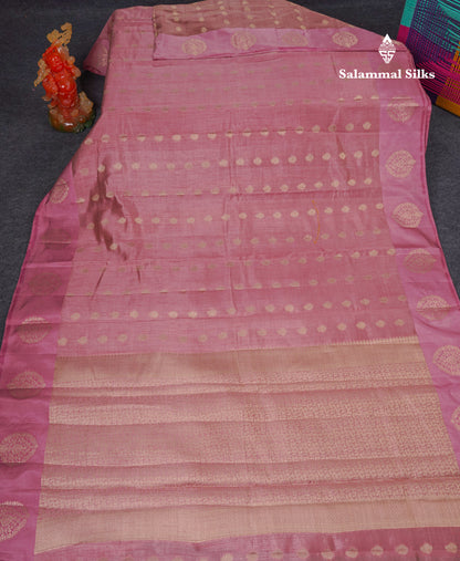 Beautiful Parrot Green Semi Tussar Saree With Fancy Border