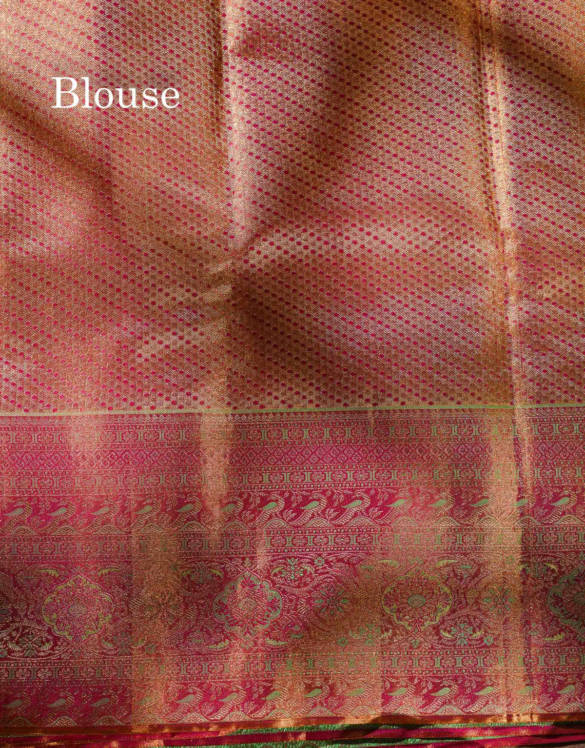 Beautiful Parrot Green Tissue Bridal Pure Kanjivaram Silk Saree With Contrast Pink Fancy Evening Morning Border