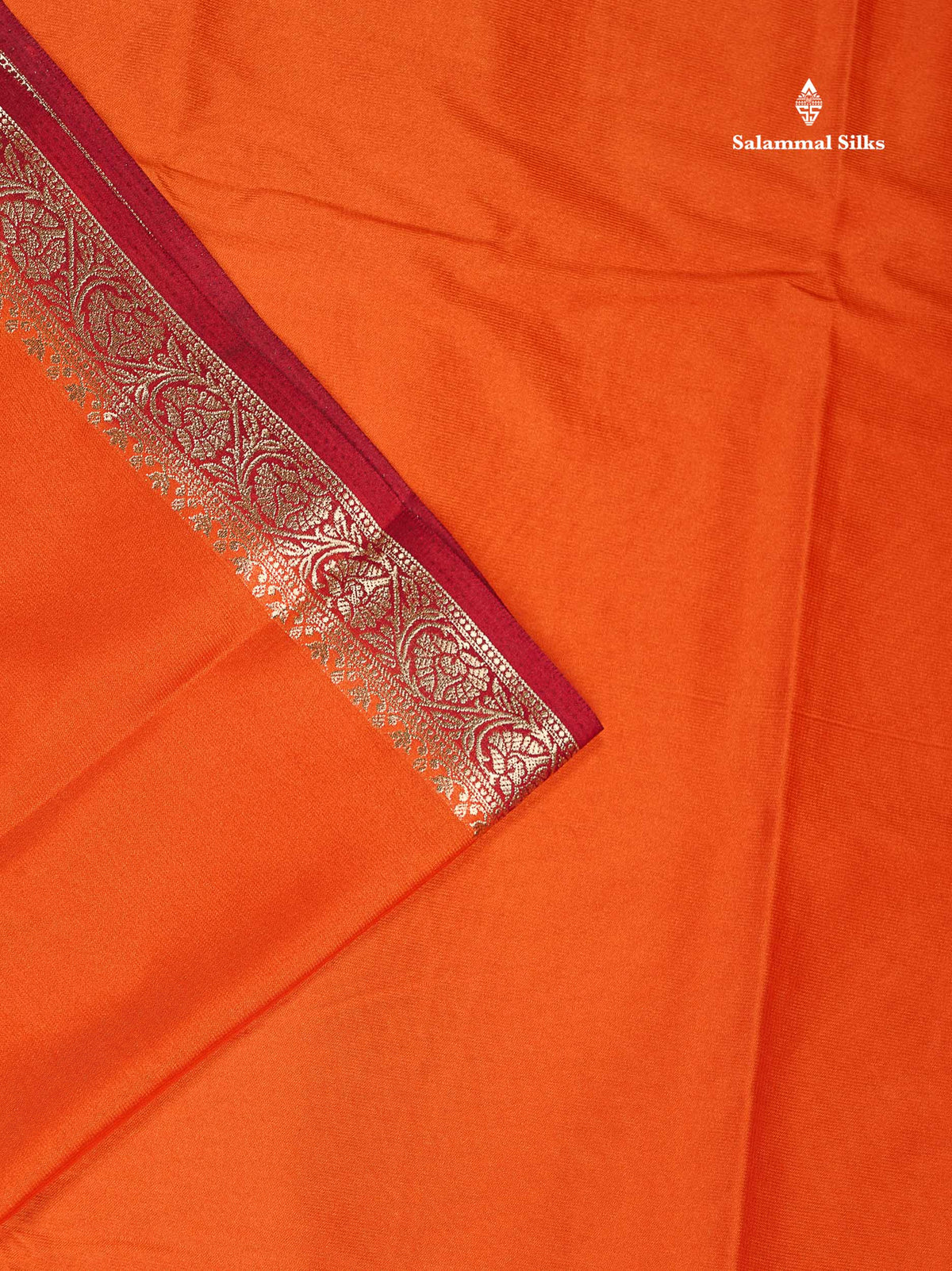 Semi Mysore Silk Saree - Pinkish Peach  Colour Body Plain With Contrast Navy Blue Small Border