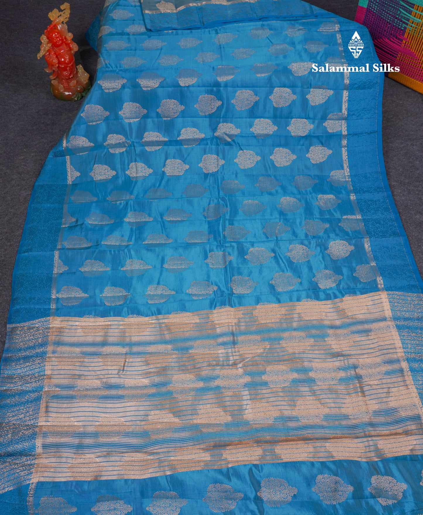 Beautiful Parrot Green Semi Tussar Saree With Fancy Border