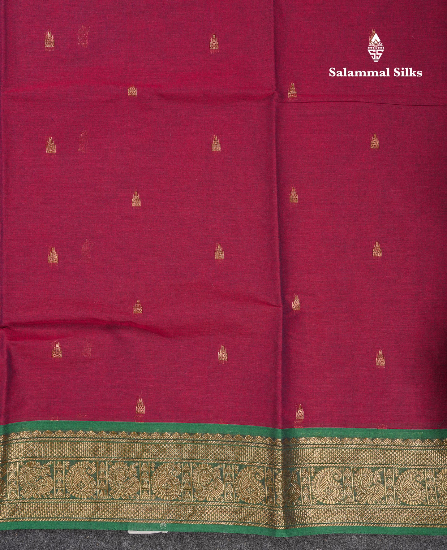 Beautiful Orange Pure Cotton Saree With Contrast Parrot Green Traditional Border