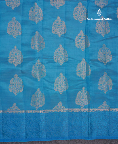 Beautiful Parrot Green Semi Tussar Saree With Fancy Border
