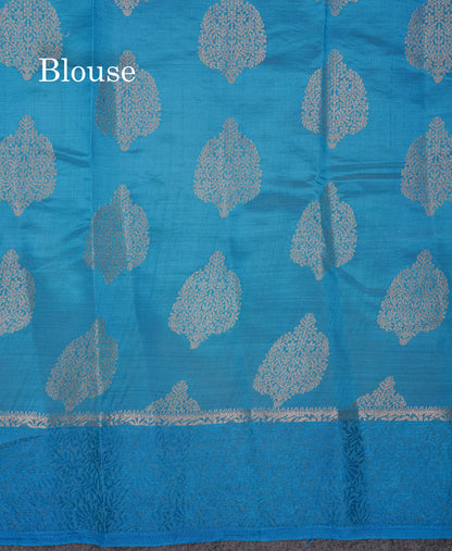 Beautiful Parrot Green Semi Tussar Saree With Fancy Border