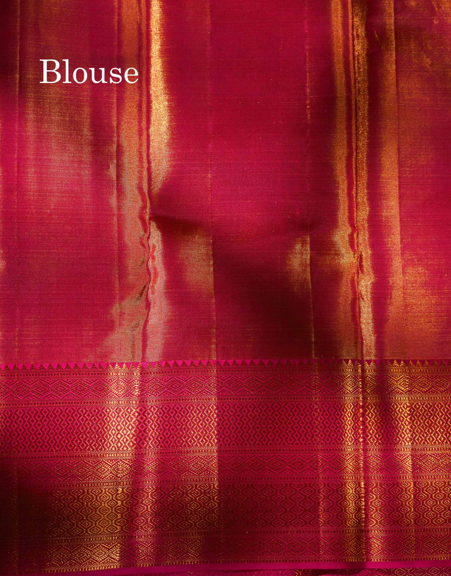 Beautiful Gold Tissue Bridal Pure Kanjivaram Silk Saree With Contrast Pink Traditional Border