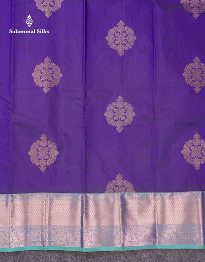 Beautiful Dual Tone Rani Pink Semi Silk Saree With Contrast Peacock Green Traditional Border