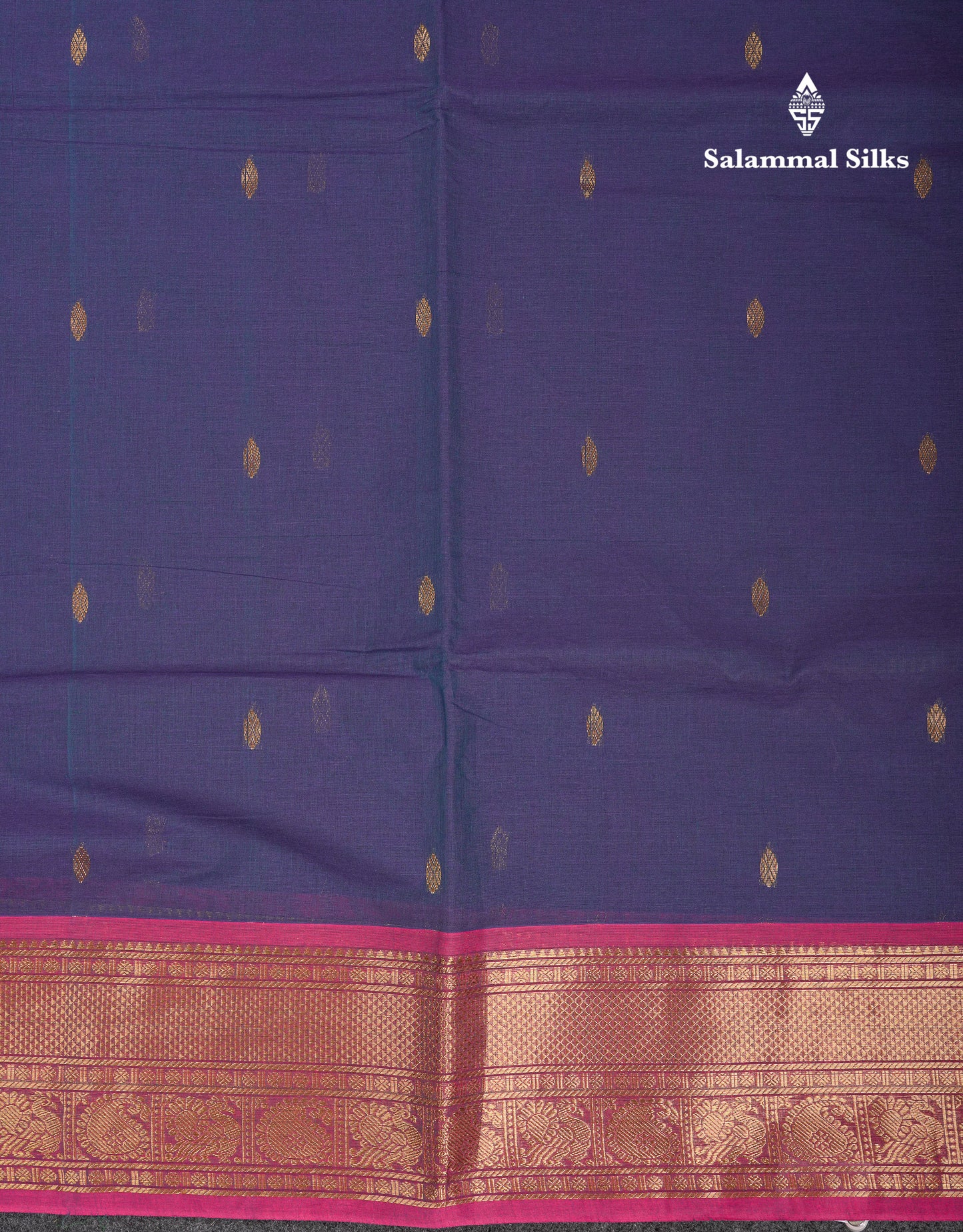 Beautiful Parrot Green Pure Cotton Saree With Contrast Pink Traditional Border