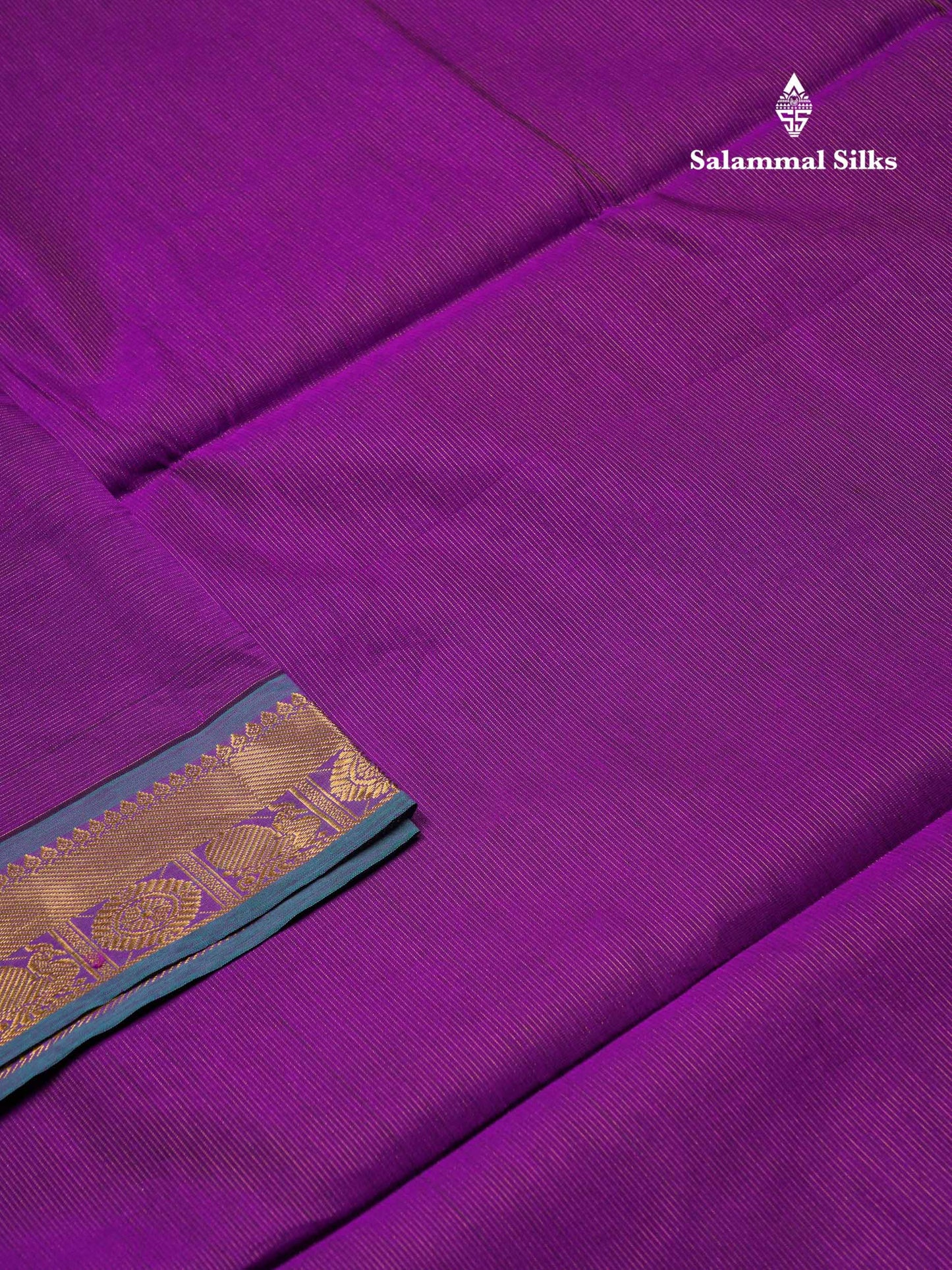 Beautiful Dark Olive Green Vaira Oosi Lines Semi Silk Cotton Saree With Contrast Dual Tone Pink Blouse