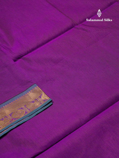 Beautiful Dark Olive Green Vaira Oosi Lines Semi Silk Cotton Saree With Contrast Dual Tone Pink Blouse