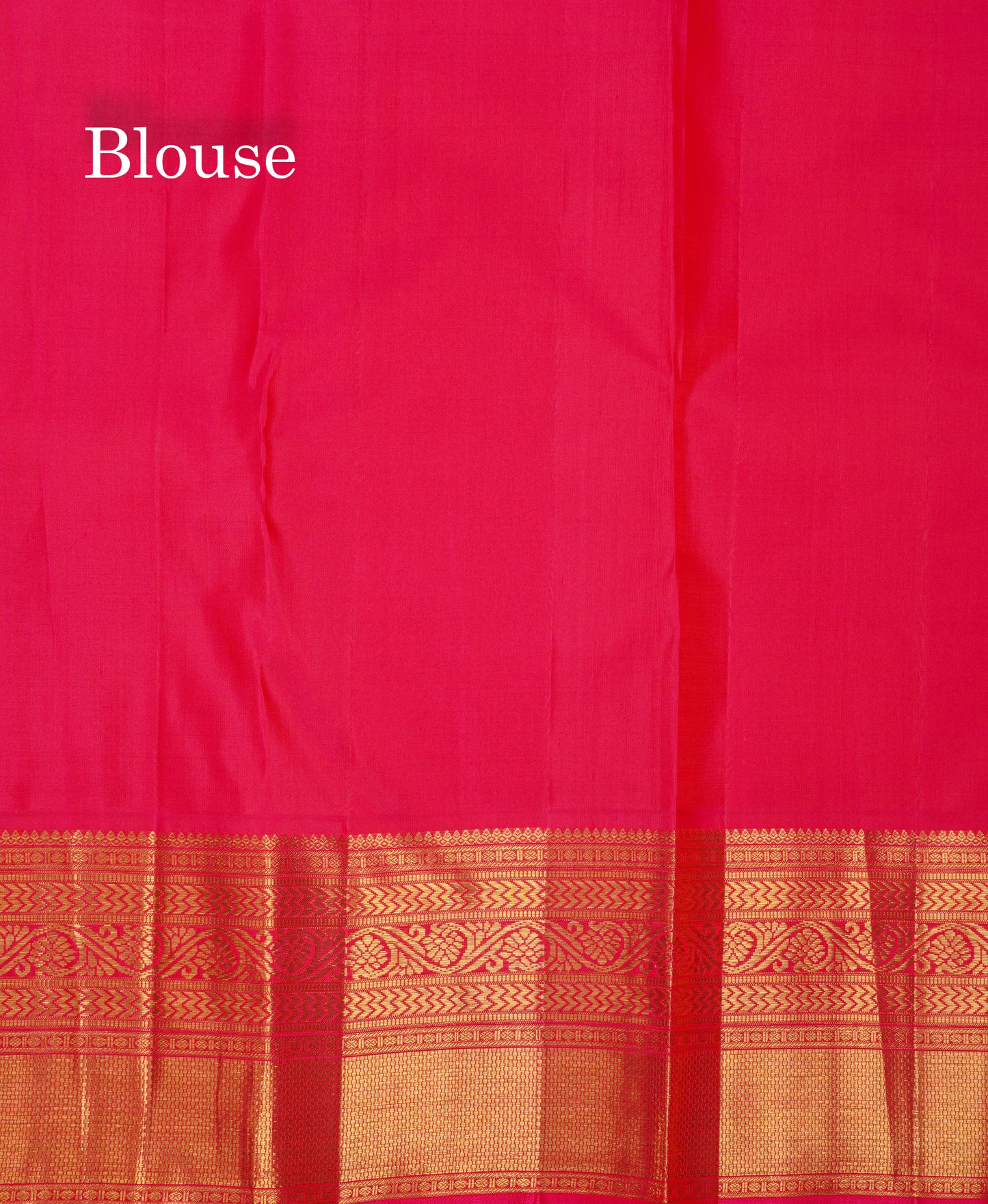 Half White Pure Kanjivaram Silk Saree 2G With Contrast Pink Traditional Border
