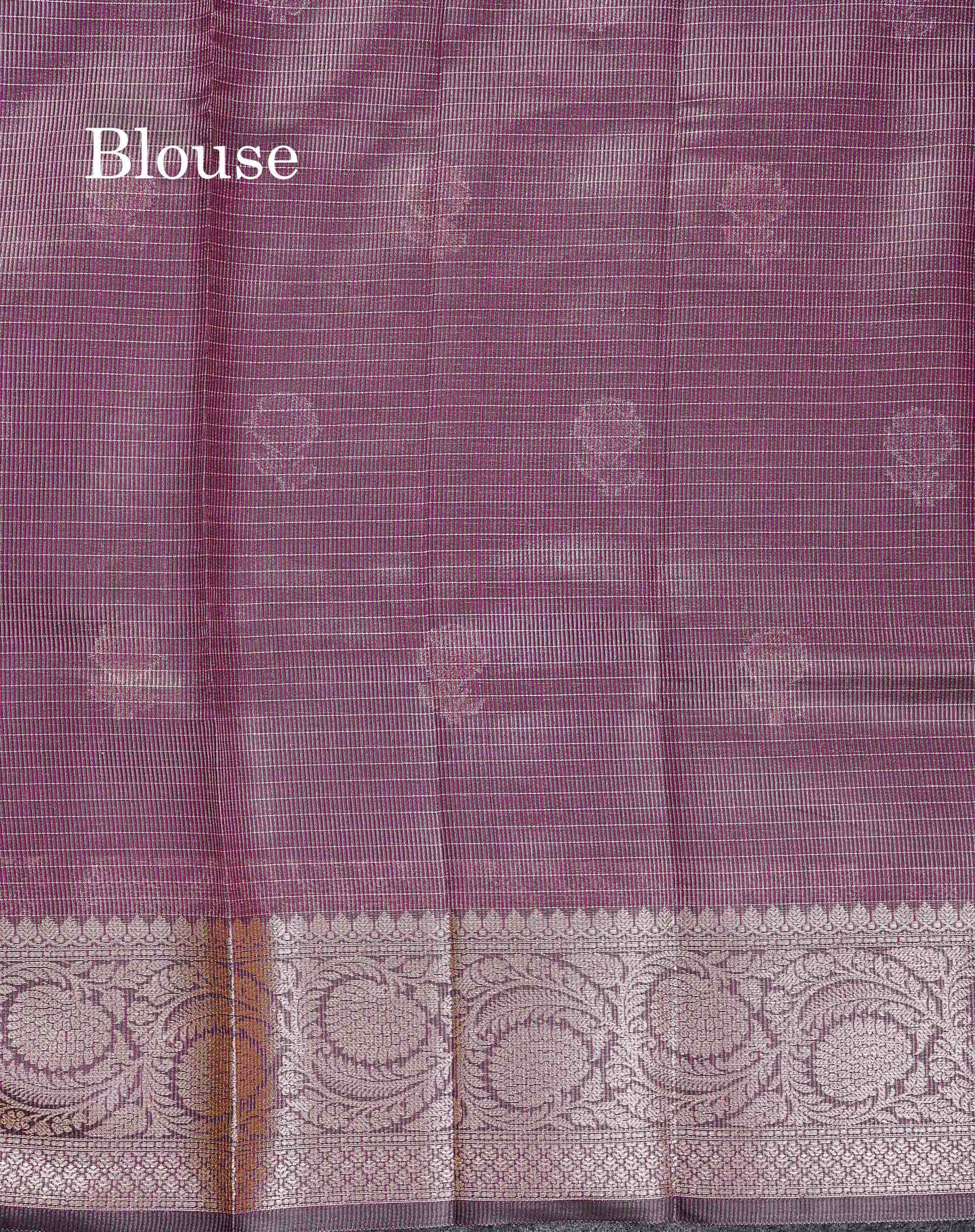 Cotton Mix Saree - Bottle Green Colour Body Checks Silver & Gold Zari Butta With Fancy Border