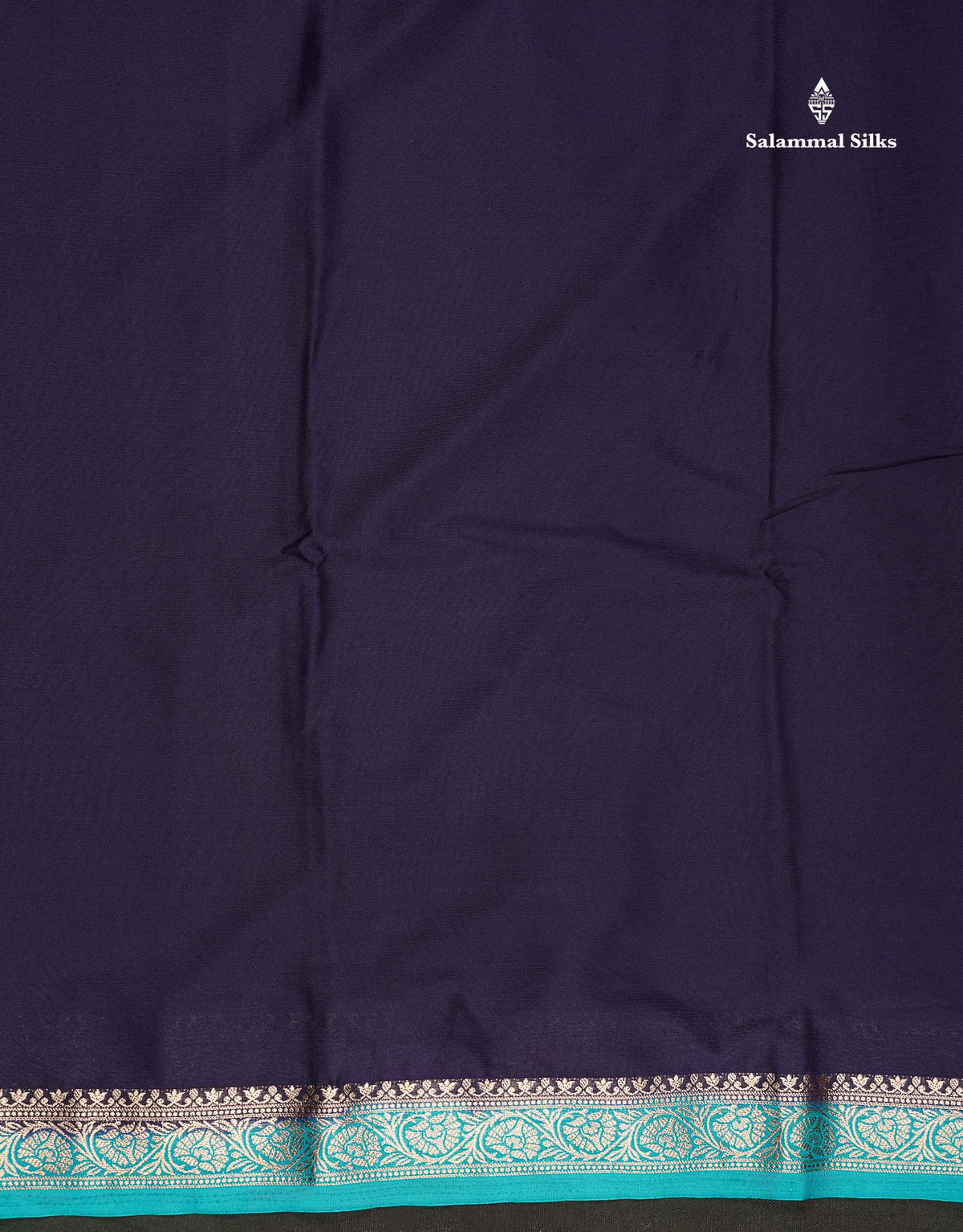 Semi Mysore Silk Saree - Pinkish Peach  Colour Body Plain With Contrast Navy Blue Small Border