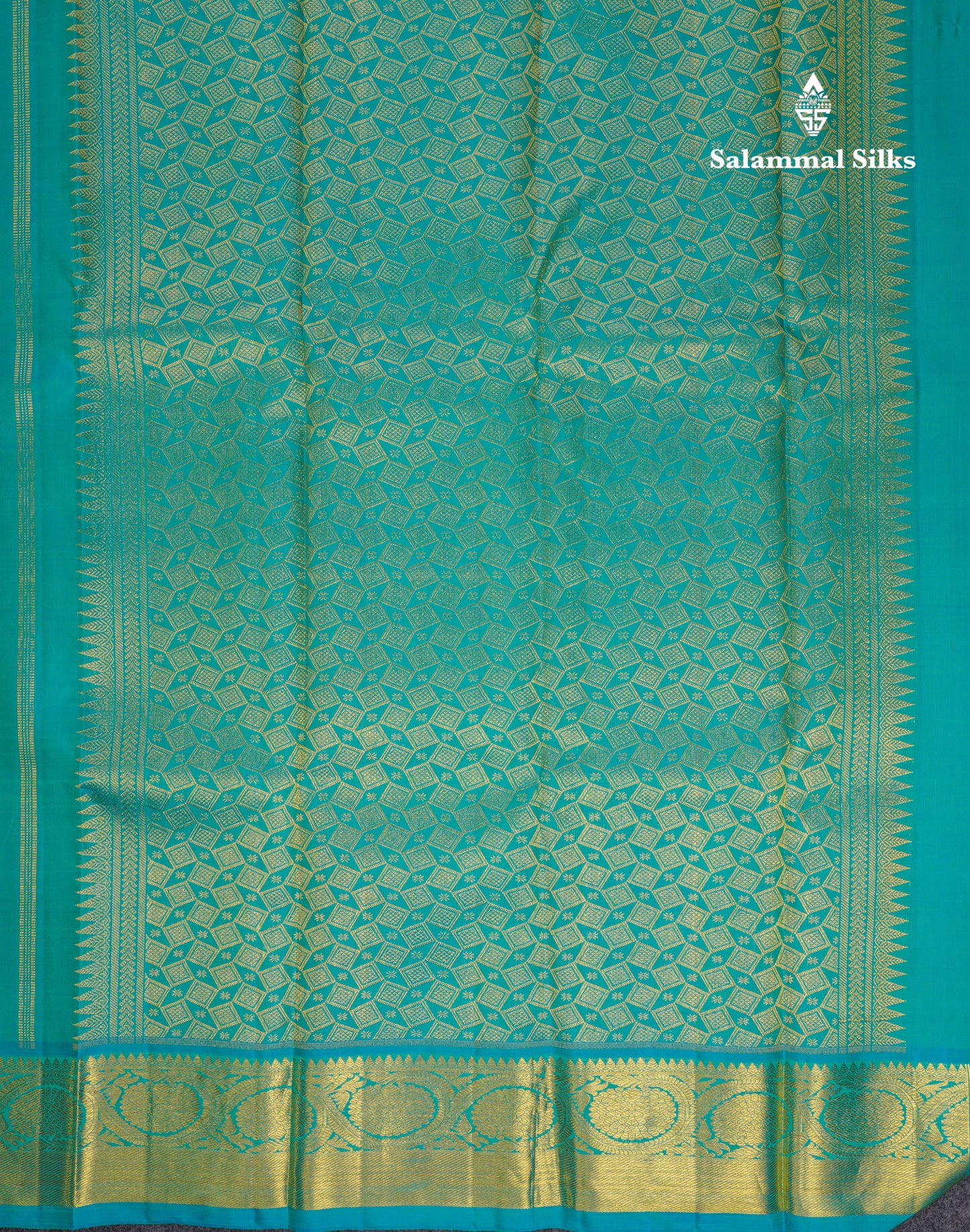 Beautiful Sapphire Green Menakari Work Bridal Pure Kanjivaram Silk Saree With Traditional Border