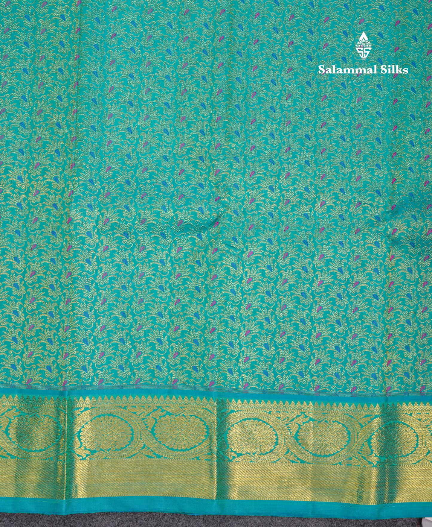 Beautiful Sapphire Green Menakari Work Bridal Pure Kanjivaram Silk Saree With Traditional Border
