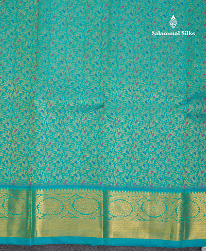Beautiful Sapphire Green Menakari Work Bridal Pure Kanjivaram Silk Saree With Traditional Border