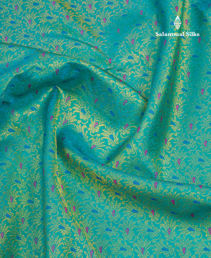 Beautiful Sapphire Green Menakari Work Bridal Pure Kanjivaram Silk Saree With Traditional Border