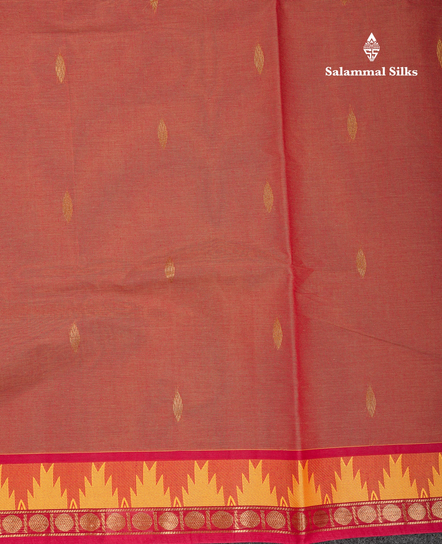 Beautiful Light Elaichi Green Pure Cotton Saree With Traditional Temple Border