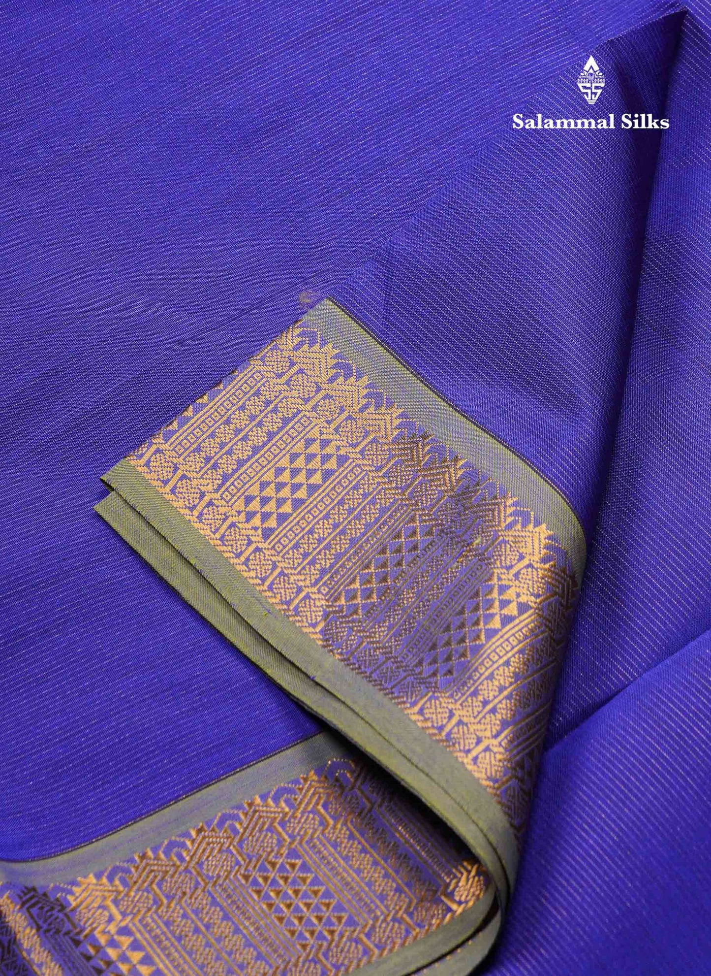Beautiful Dual Tone Blue Vaira Oosi Lines Semi Silk Cotton Saree With Contrast Parrot Green Blouse
