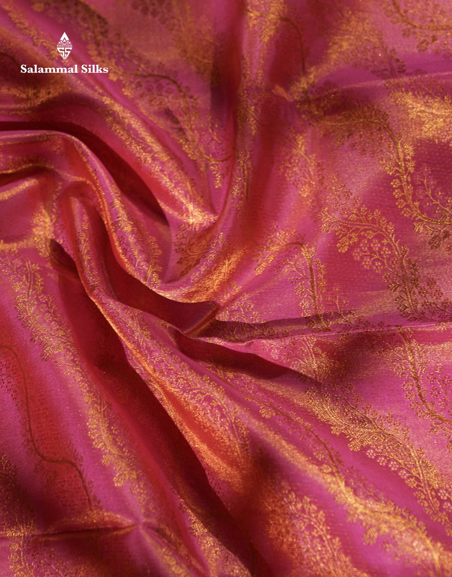 Pink Color Kanjivaram Pure Silk Saree with Saphire Green Border and Blouse