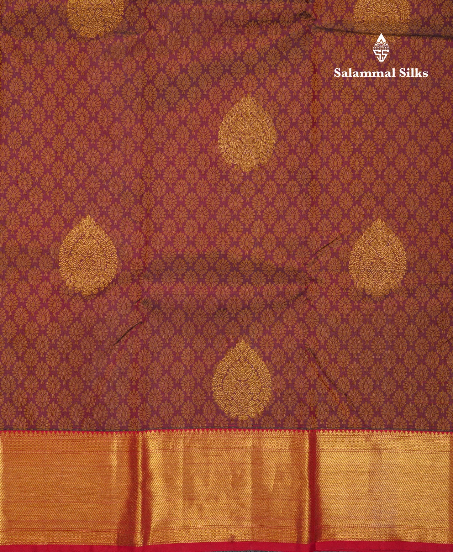 Beautiful Dark Magenta Pure Kanjivaram Silk Jacquard Saree With Contrast Maroon Border