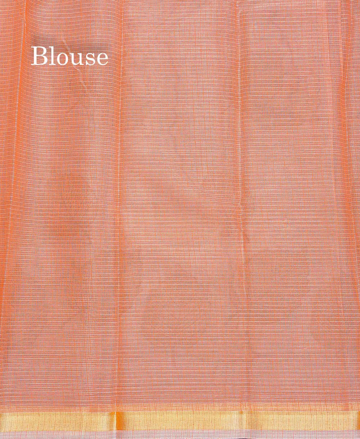 Kota Cotton Fancy Saree - Light Orange Colour Body With Small Ribbon Border