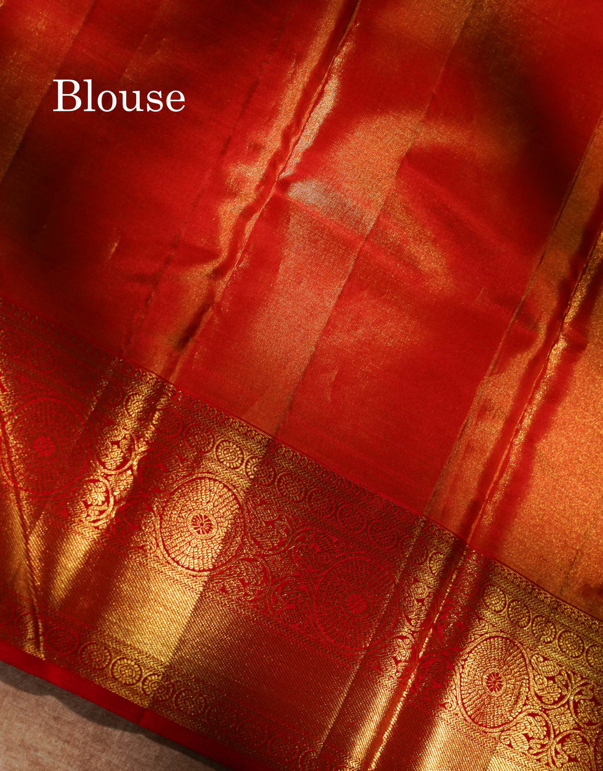 Beautiful Red Tissue Bridal Pure Kanjivaram Silk Saree With Traditional Border