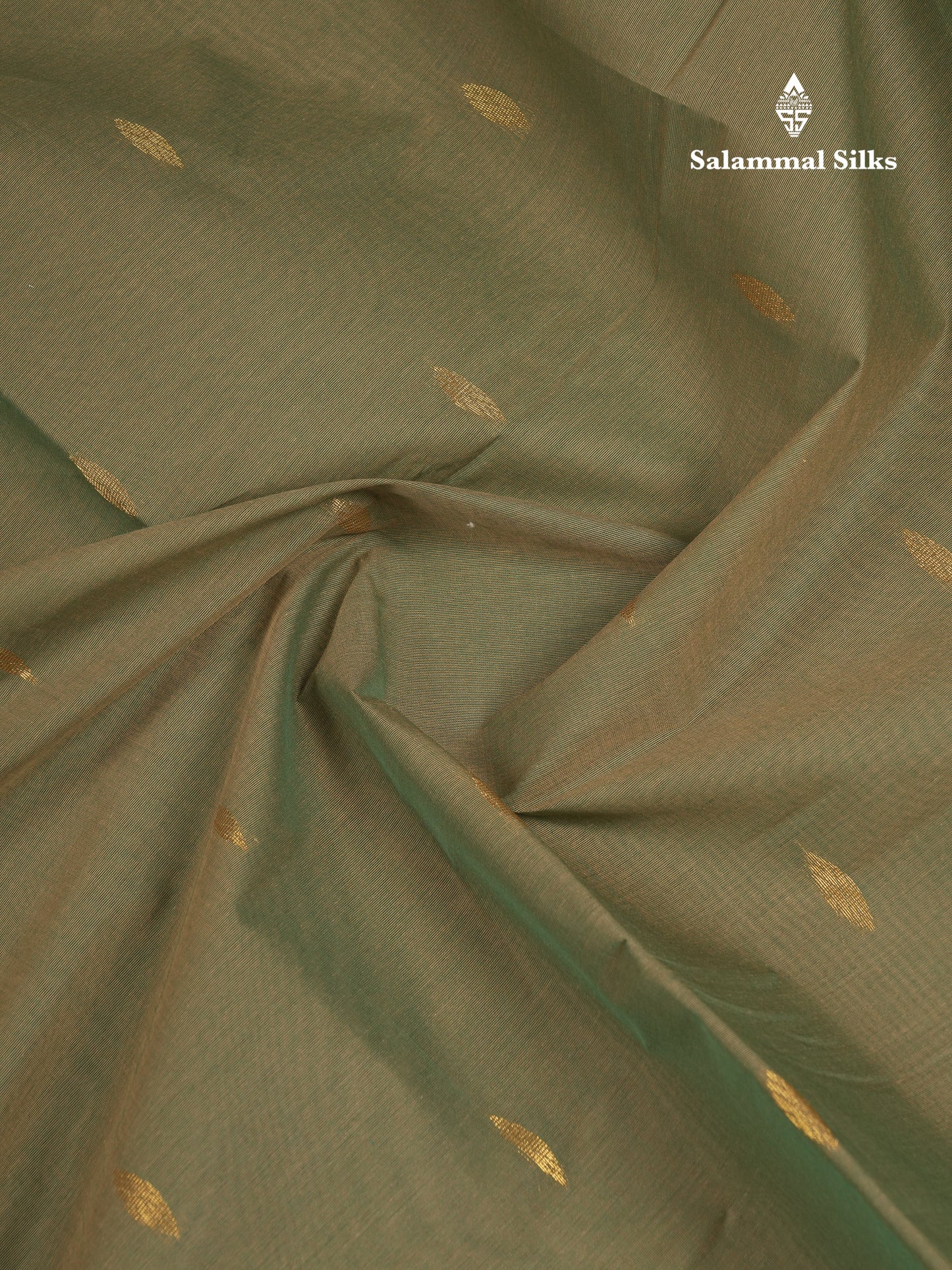 Beautiful Light Elaichi Green Pure Cotton Saree With Traditional Temple Border