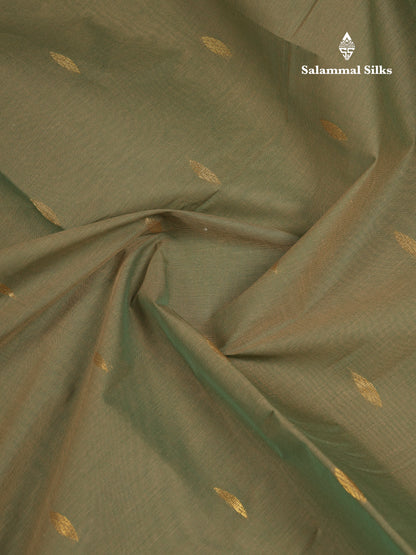 Beautiful Light Elaichi Green Pure Cotton Saree With Traditional Temple Border
