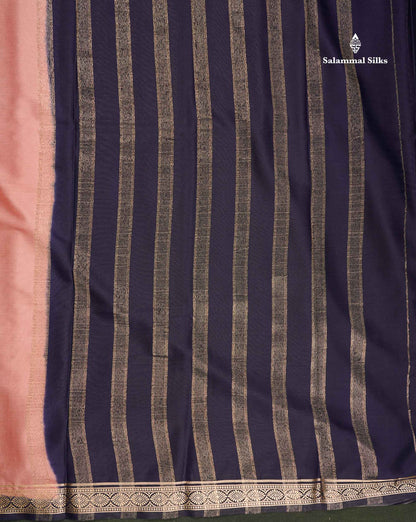 Semi Mysore Silk Saree - Bottle Green Colour Body Plain With Contrast Baby Pink Small Border