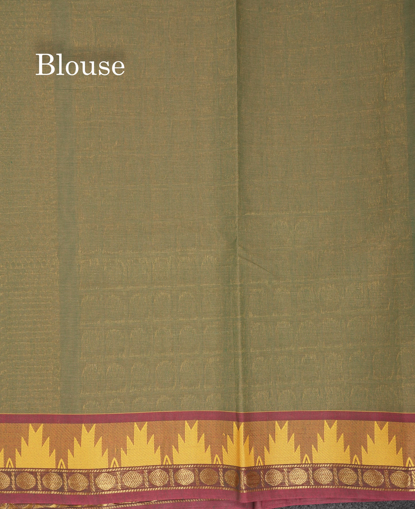 Beautiful Light Elaichi Green Pure Cotton Saree With Traditional Temple Border