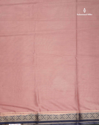 Semi Mysore Silk Saree - Bottle Green Colour Body Plain With Contrast Baby Pink Small Border