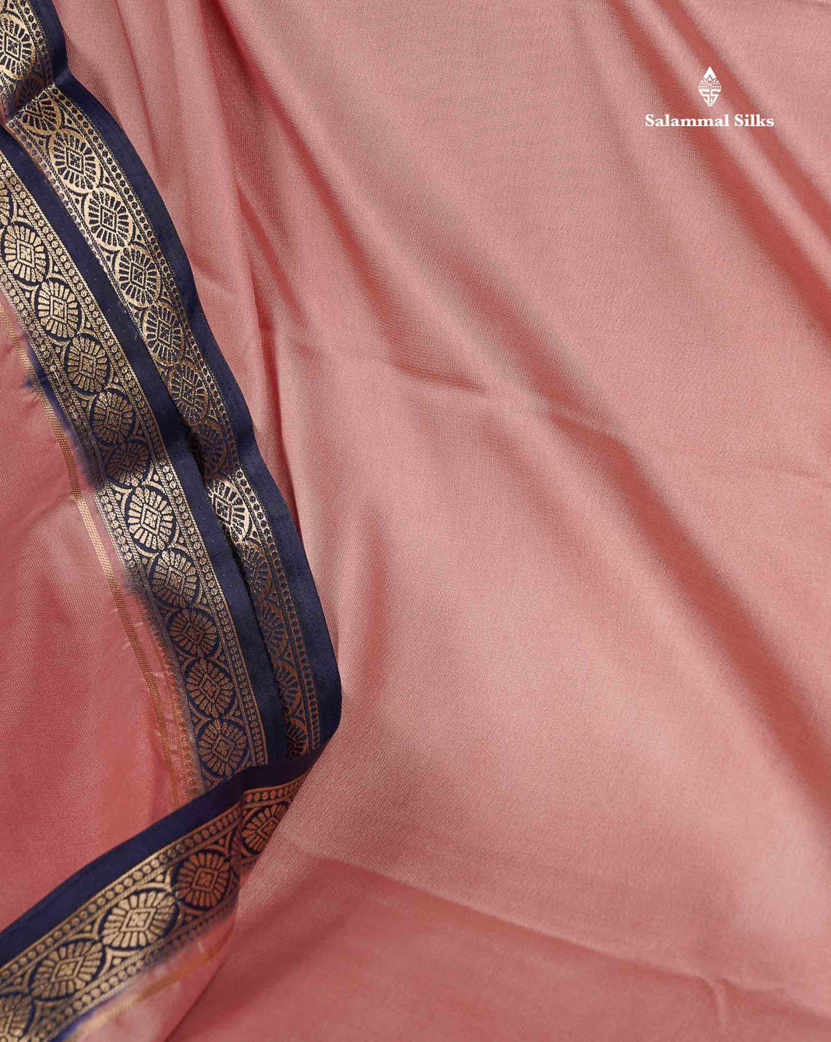 Semi Mysore Silk Saree - Bottle Green Colour Body Plain With Contrast Baby Pink Small Border