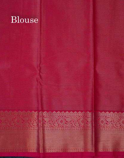 Beautiful Cream Sandal Vaira Oosi Line With Butta Semi Silk Saree With Contrast Pink Traditional Border