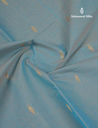 Beautiful Light Elaichi Green Pure Cotton Saree With Traditional Temple Border