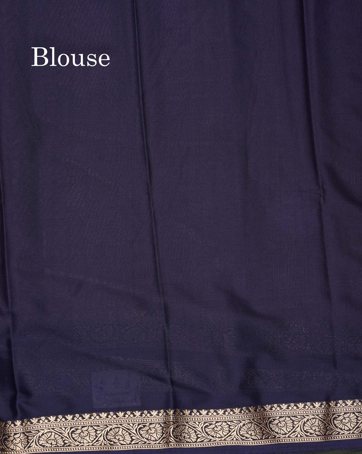 Semi Mysore Silk Saree - Pinkish Peach  Colour Body Plain With Contrast Navy Blue Small Border