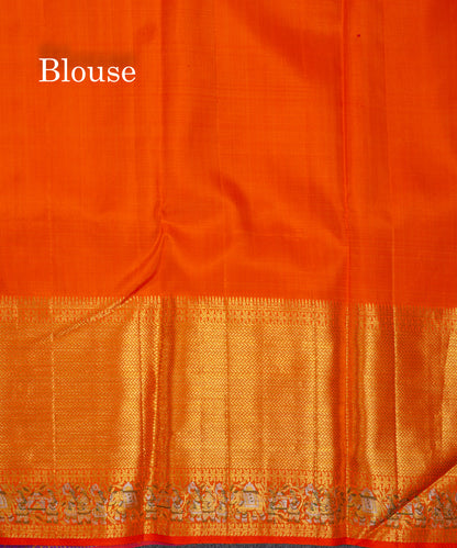 Beautiful Dark Purple Menakari Work Bridal Pure Kanjivaram Pure Silk Saree with Traditional Pallaku Evening Morning Border