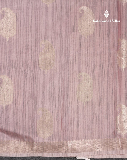 Beautiful Light Violet Jute Mix Saree With Small Fancy Border