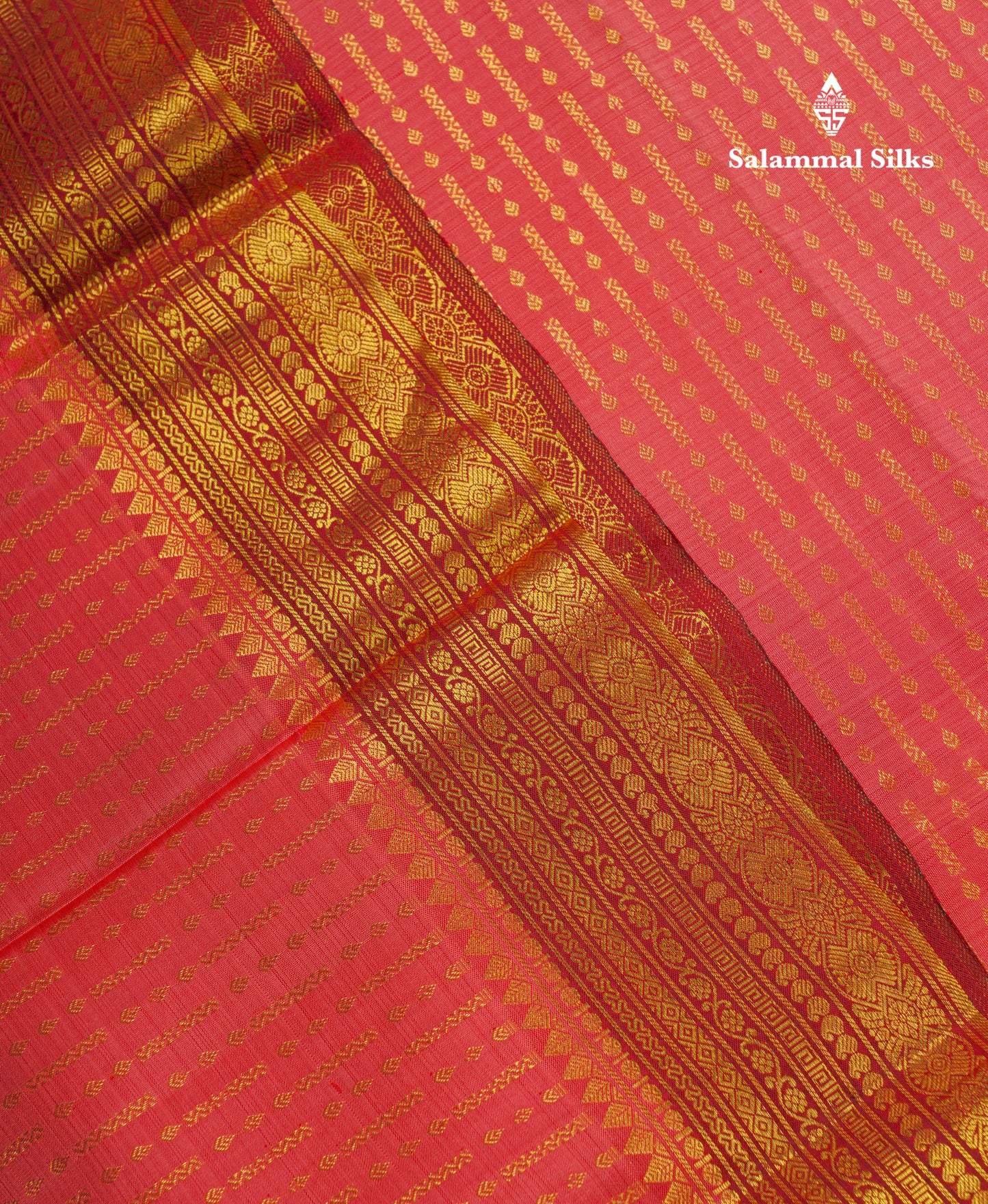 Beautiful Dark Peach Kanjivaram Pure Kanjivaram Silk Saree With Contrast Maroon Traditional Evening Morning Border