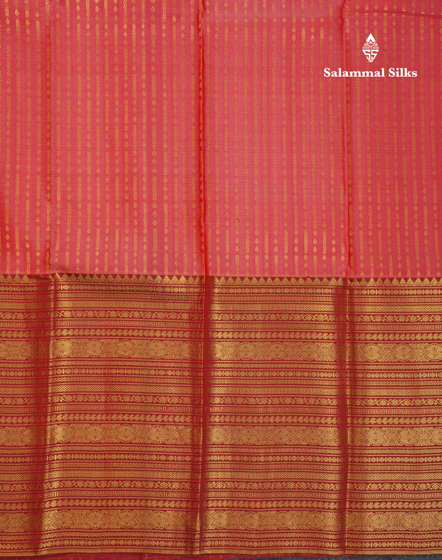 Beautiful Dark Peach Kanjivaram Pure Kanjivaram Silk Saree With Contrast Maroon Traditional Evening Morning Border