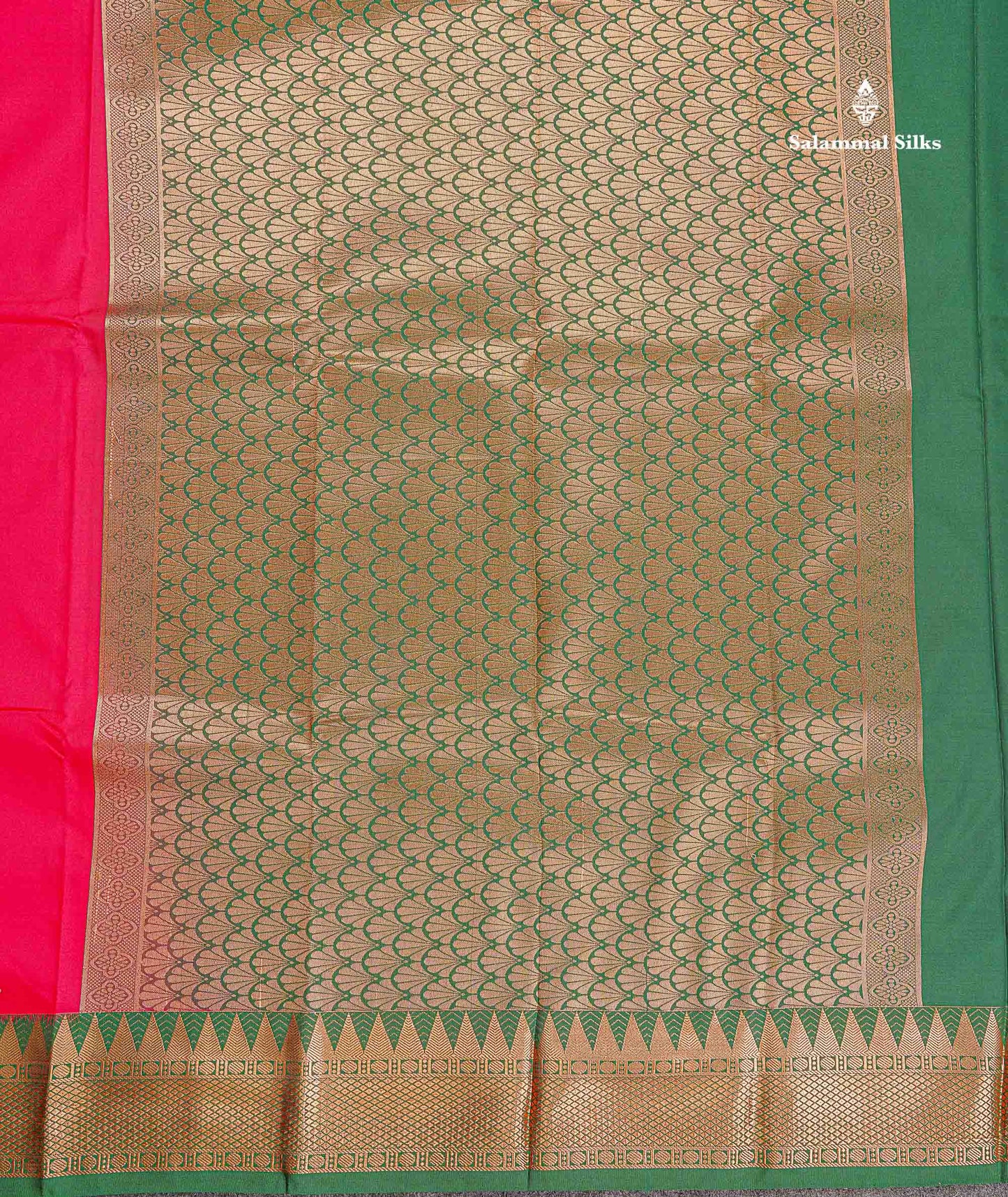 Semi Silk Saree - Anandha Blue Colour Body Plain With Contrast Maroon Traditional Temple Border