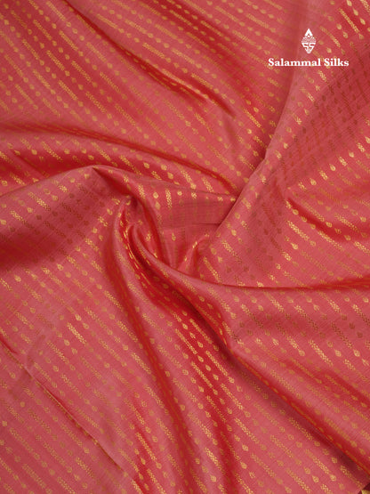 Beautiful Dark Peach Kanjivaram Pure Kanjivaram Silk Saree With Contrast Maroon Traditional Evening Morning Border