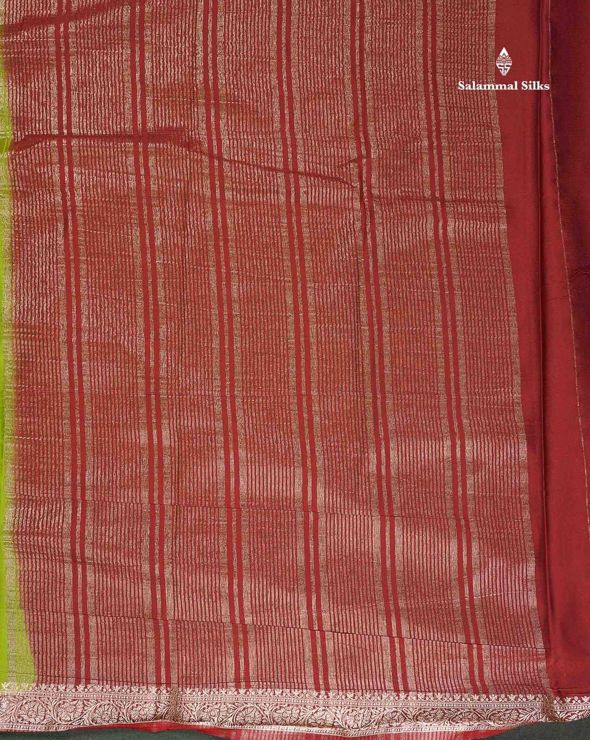 Semi Mysore Silk Saree - Pinkish Peach  Colour Body Plain With Contrast Navy Blue Small Border