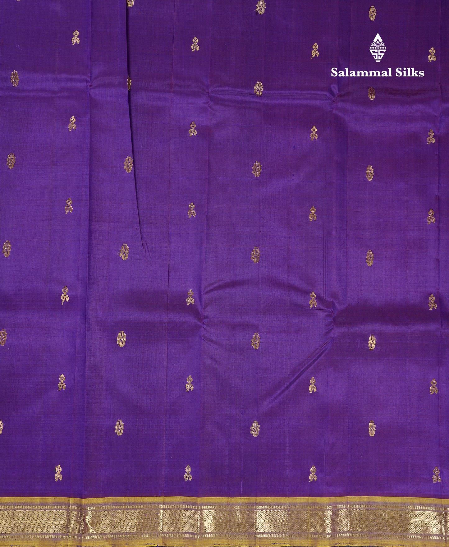 Beautiful Violet Pure Kanjivaram Silk Saree With Contrast Mustard Yellow One Side Traditional Border