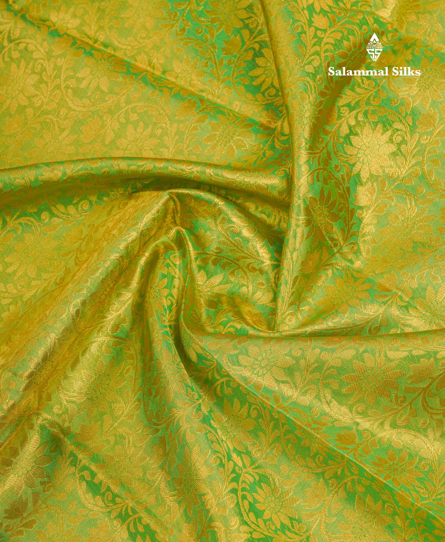 Beautiful Parrot Green Tissue Pure Kanjivaram Silk Saree With Contrast Pink Traditional Border