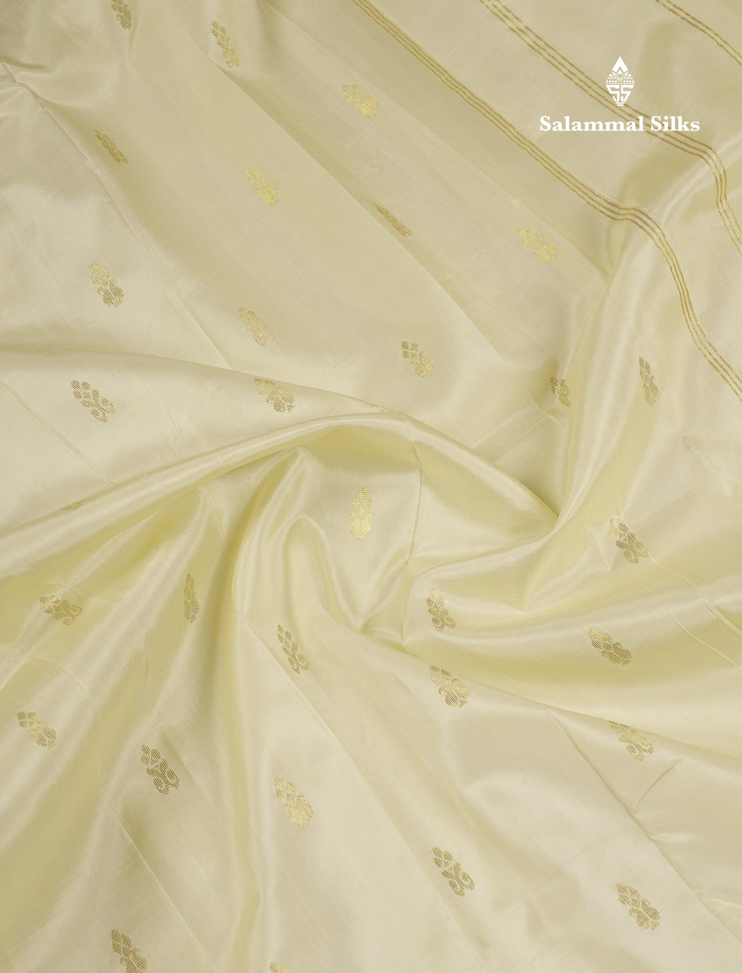Beautiful Half White Pure Kanjivaram Silk Saree With One Side Traditional Border
