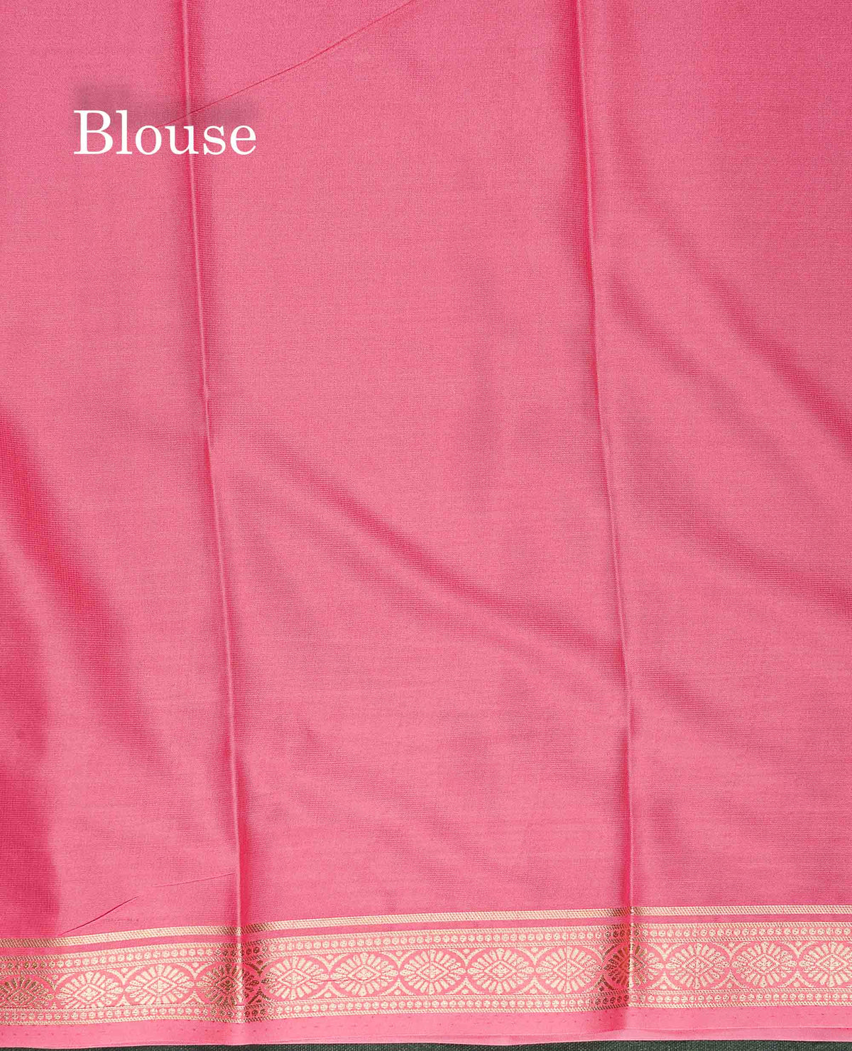 Semi Mysore Silk Saree - Bottle Green Colour Body Plain With Contrast Baby Pink Small Border