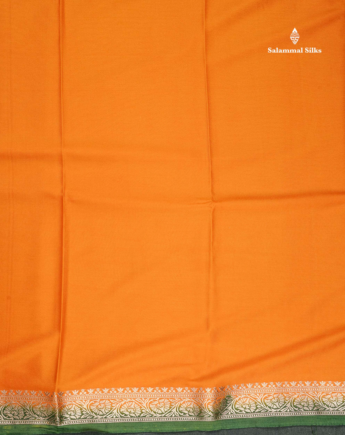 Semi Mysore Silk Saree - Pinkish Peach  Colour Body Plain With Contrast Navy Blue Small Border