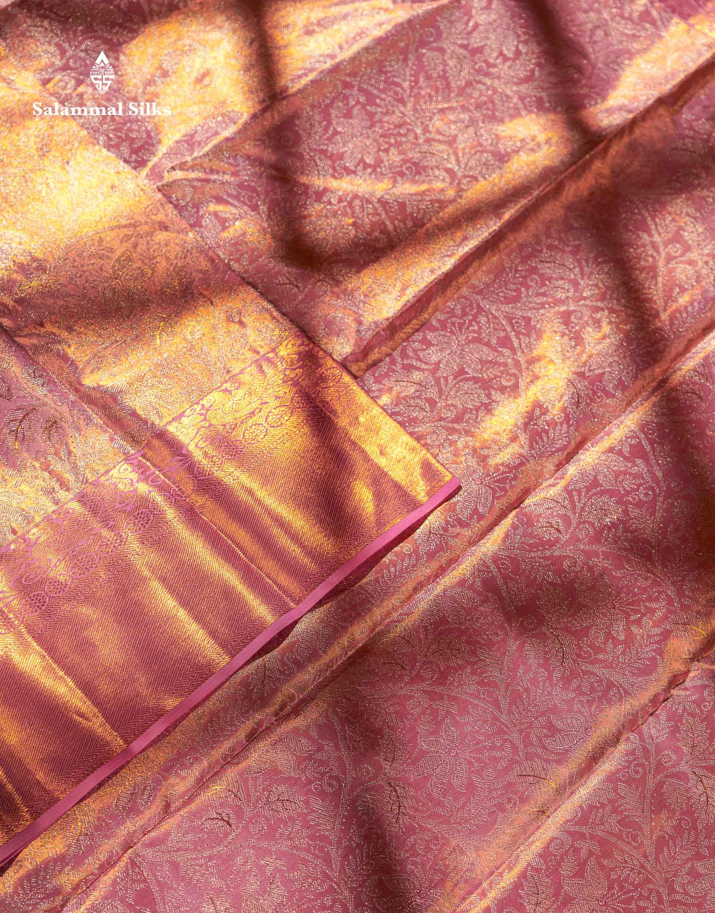 Beautiful Light Pink Tissue Bridal Pure Kanjivaram Silk Saree With Traditional Border