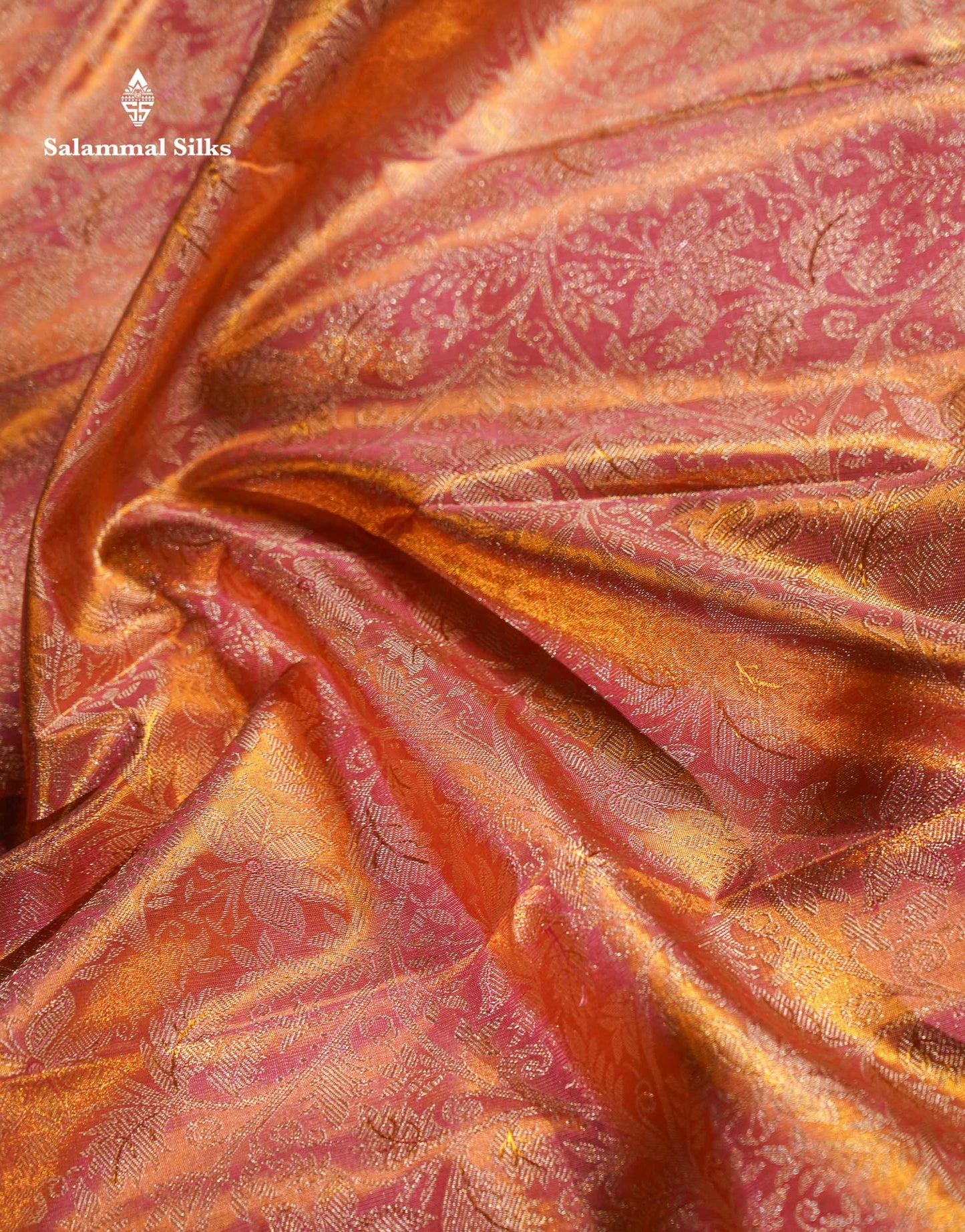 Beautiful Light Pink Tissue Bridal Pure Kanjivaram Silk Saree With Traditional Border